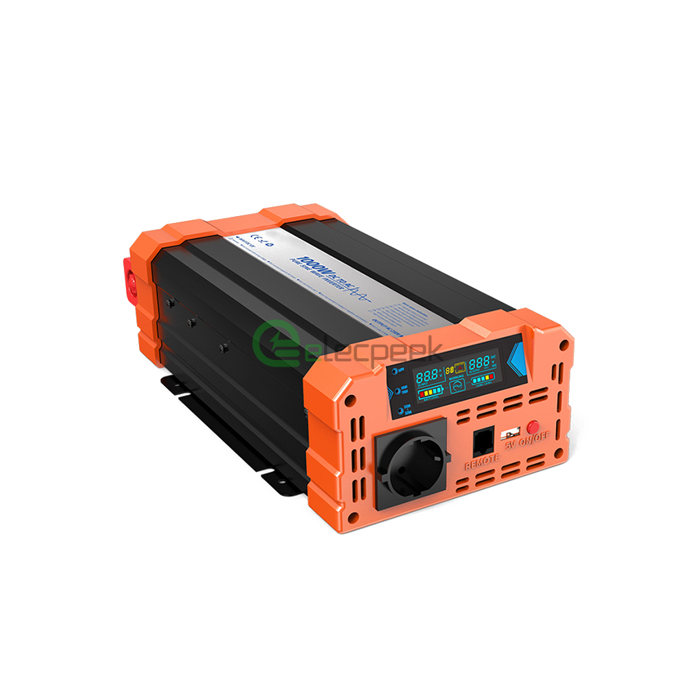 1000W Pure Sine Wave DC 12V 24V to AC 220V Inverter Orange - Elecpeek