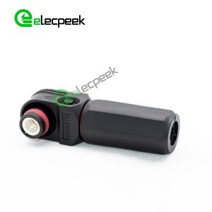Battery Storage Connector Surlok Plug Male Right Angle 60A 6mm 10mm² IP67 Black