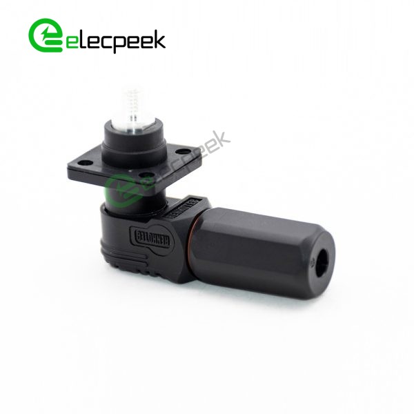 Energy Battery Storage Connector Surlok Plug Male Right Angle 120A 8mm 25mm² IP67 Black