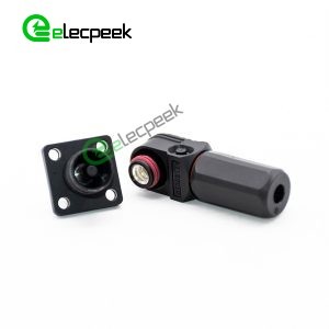 Energy Battery Storage Connector Surlok Plug Male Right Angle 120A 8mm 25mm² IP67 Black