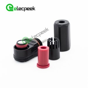 Energy Battery Storage Connector Surlok Plug Male Right Angle 150A 8mm 35mm² IP67 Black