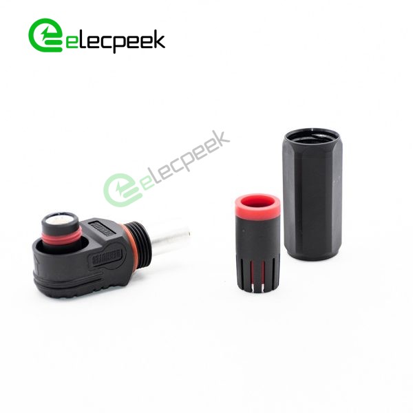 Energy Battery Storage Connector Surlok Plug Male Right Angle 200A 8mm 50mm² IP67 Black