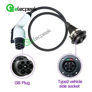 GBT Plug to IEC 62196-3 Socket 16A 250V EV Fast Charging Adapter with 1 Meters Cable