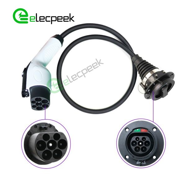 GBT Plug to IEC 62196-3 Socket 32A 250V EV Fast Charging Adapter with 1 Meters Cable