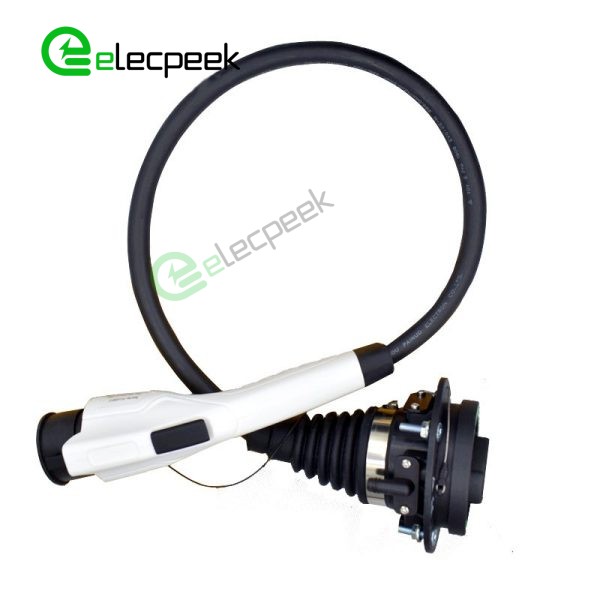SAE J1772 Plug to IEC 62196-3 Socket 16A 250V EV Fast Charging Adapter with 0.5 Meters Cable