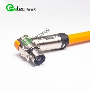 HVSL Connector 1 Pin Plug 8mm 200A Right Angle Metal For 50mm² Cable 0.25M