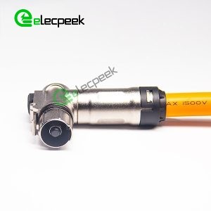 HVSL Connector 1 Pin Plug 8mm 200A Right Angle Metal For 50mm² Cable 0.25M