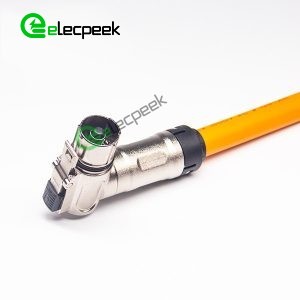HVSL Connector 1 Pin Plug 8mm 200A Right Angle Metal For 50mm² Cable 0.25M