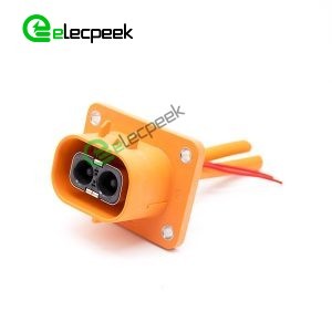High Voltage Connector 2 Pin Straight Plastic Socket 3.6mm 50A For Cable 0.1M