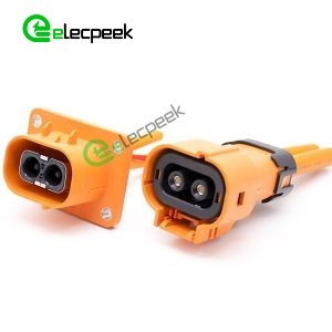 HVSL Connector Straight 3.6mm 50A 2 Pin Plastic Orange Plug with Cable 0.1m
