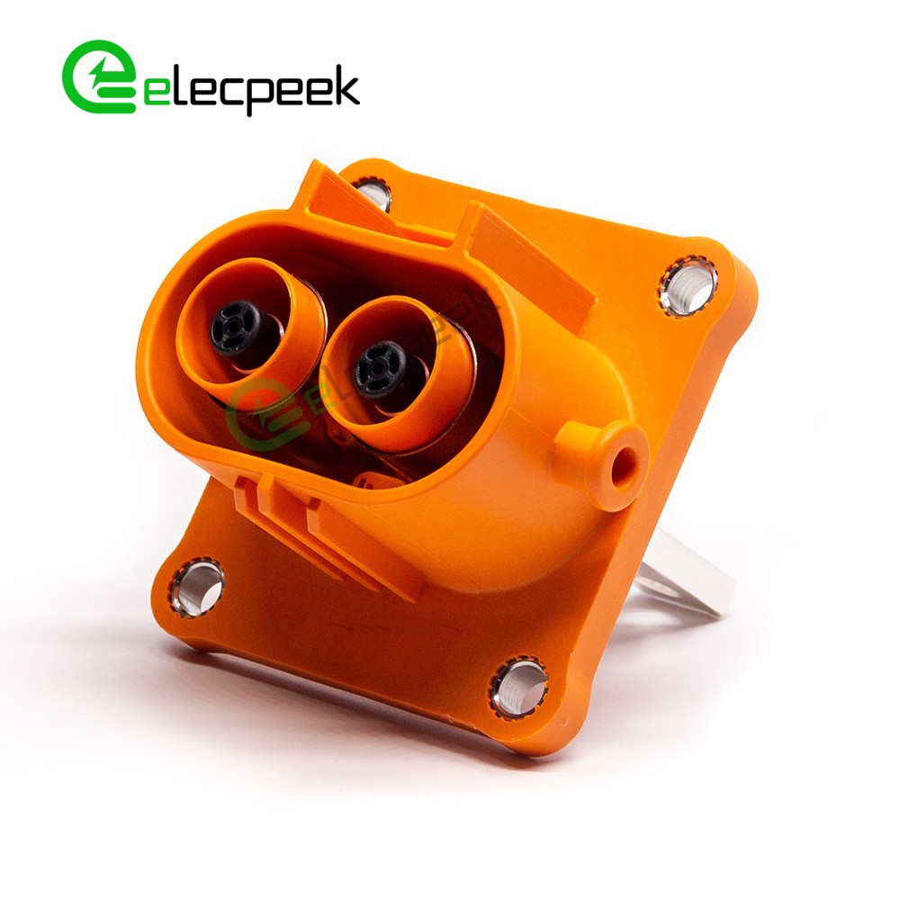 200A HVIL Socket High Voltage Interlock Connector 2Pin 8mm Plastic W/busbar  M8 Thread Hole