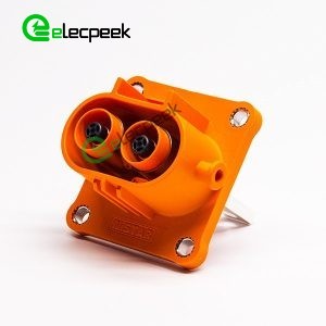 HVIL Connector 2pin 8mm 200A Receptacle Metal Orange W/busbar M8 thread hole