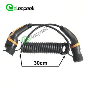 IEC 62196-2 AC 16A 250V Charging Plug Single Phase EV Charger Mode 3 with 5 Meters Spring Cable