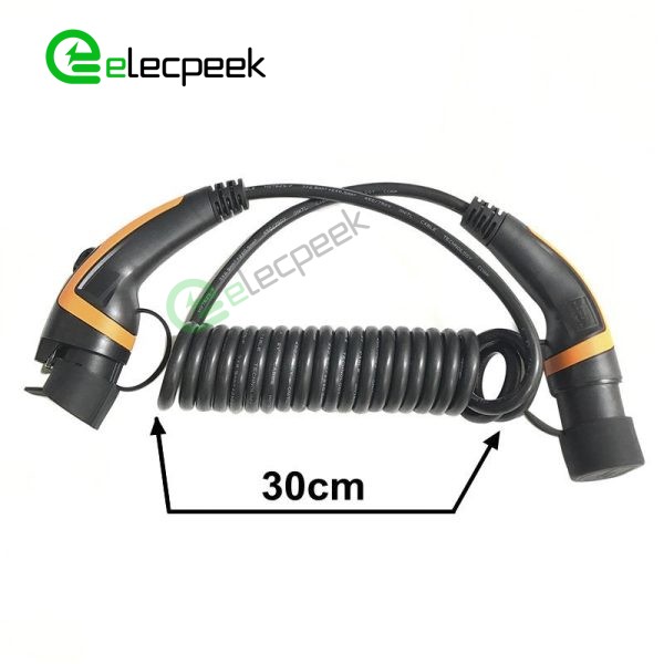 IEC 62196-2 AC 16A 250V Charging Plug Single Phase EV Charger Mode 3 with 5 Meters Spring Cable