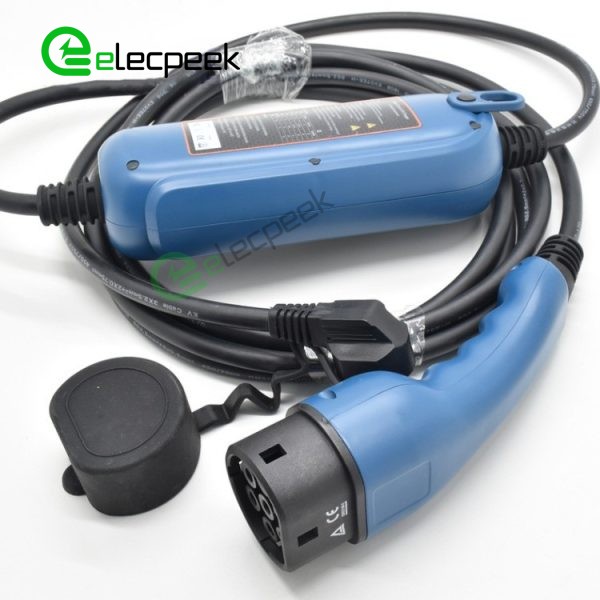 IEC 62196-2 AC Charging Plug 16A 250V Three Phase EV Charger Mode 2 with 5 Meters Cable