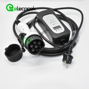 IEC 62196 Type 2 Connector Plug AC 16A 250V Single Phase EV Charger Mode 2 with 5 Meters Cable