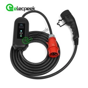 IEC 62196 Type 2 AC 16A 250V Plug Three Phase Connector to CEE EV Charger Mode 2 with 5 Meters Cable