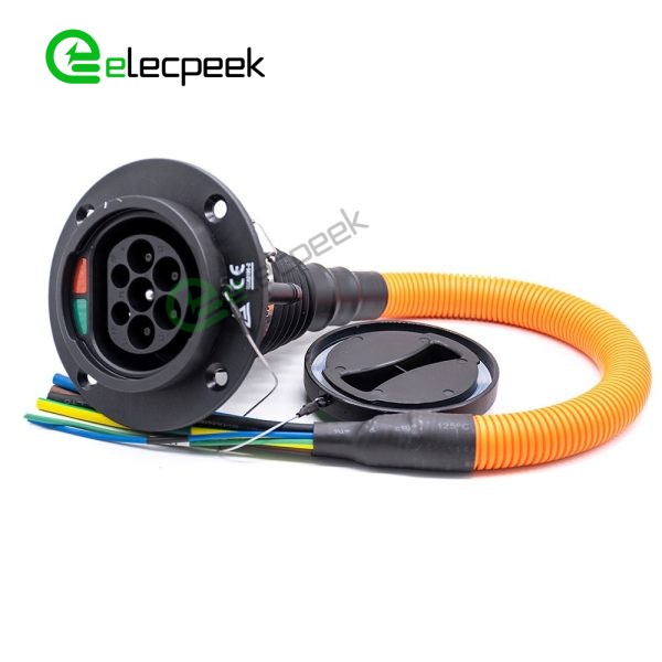IEC 62196 Type 2 AC Charging Socket 16A 250V Three Phase EV Quick Charger with 0.5 Meters Cable