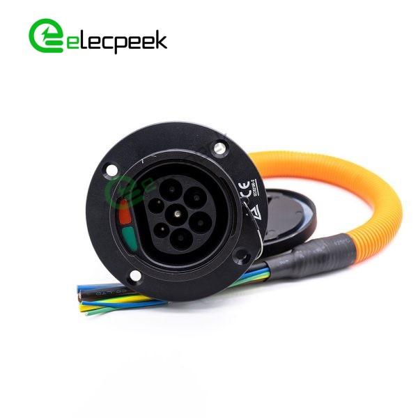 IEC 62196 Type 2 AC Charging Socket 16A 250V Three Phase EV Quick Charger with 0.5 Meters Cable