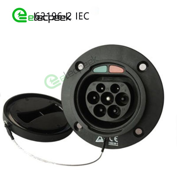 IEC 62196-2 Type 2 Socket AC Charge Port 16A 250V Connector Single-phase EV Car for Vehicle End