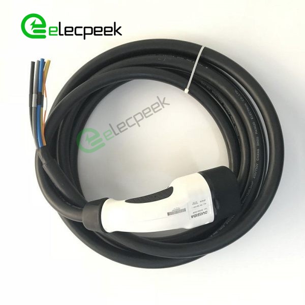 IEC 62196 Type 2 AC Charging Plug 32A 415V Single Phase Connector EV Charger with 5 Meters Cable