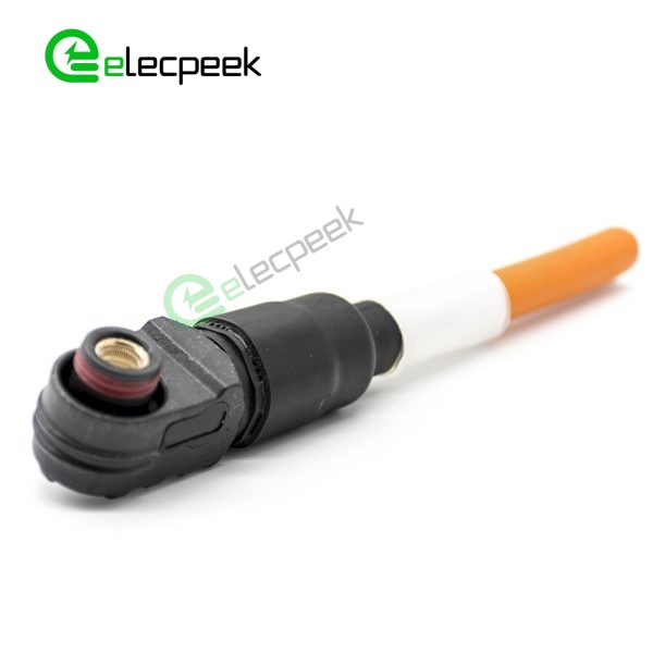 Battery Storage Connector Female Right Angle Plug 6mm 1 Pin 120A IP67 Cable