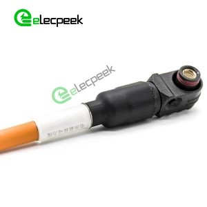 Battery Storage Connector Female Right Angle Plug 6mm 1 Pin 120A IP67 Cable
