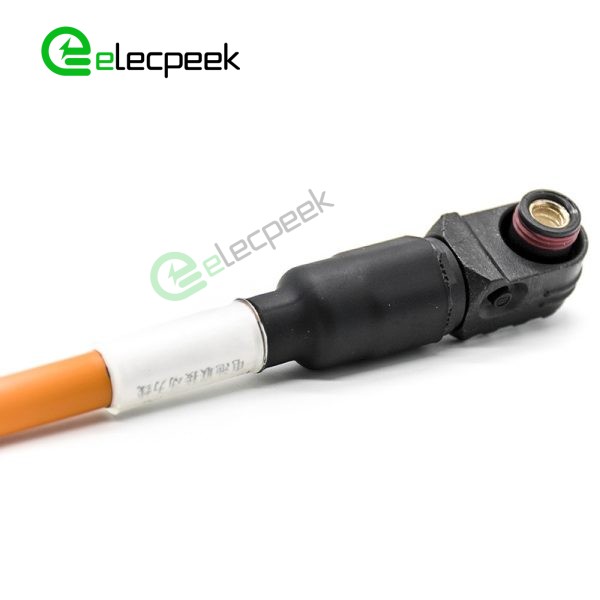 Battery Storage Connector Female Right Angle Plug 6mm 1 Pin 120A IP67 Cable