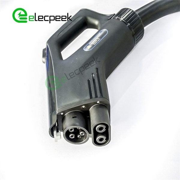 CCS COMBO1 125A 600V Charging Plug Connector Single Phase EV Quick Charger with 5 Meters Cable