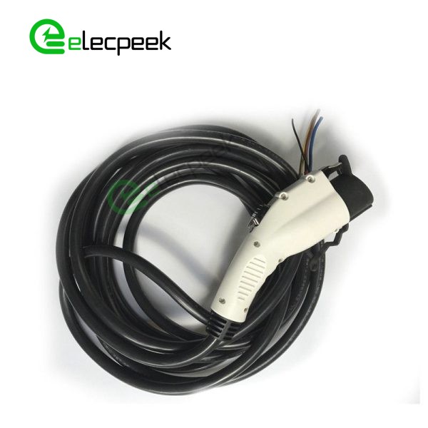SAE J1772 AC Charging Plug 32A 240V Single Phase Connector EV Quick Charger with 5 Meters Cable
