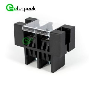 100A High Current Feed Through Terminal Block 2 Pin 600V 38mm2 Panel Mount