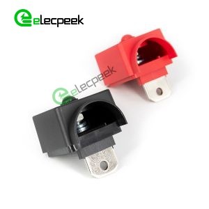High Current Copper Terminal 250A Black and Red Straight Panel Mount