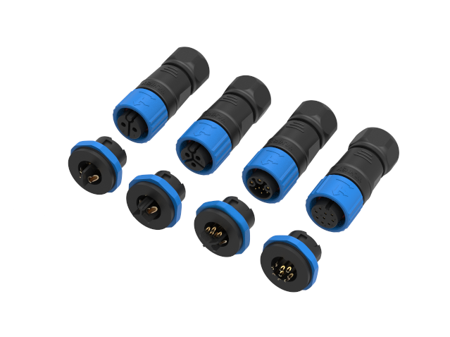 thumbnail image 2 of SZJELEN SD20 Series Panel Mount Waterproof Connector, 1 To 14 Pin, IP68, Male Plug + Female Socket 2 of 4